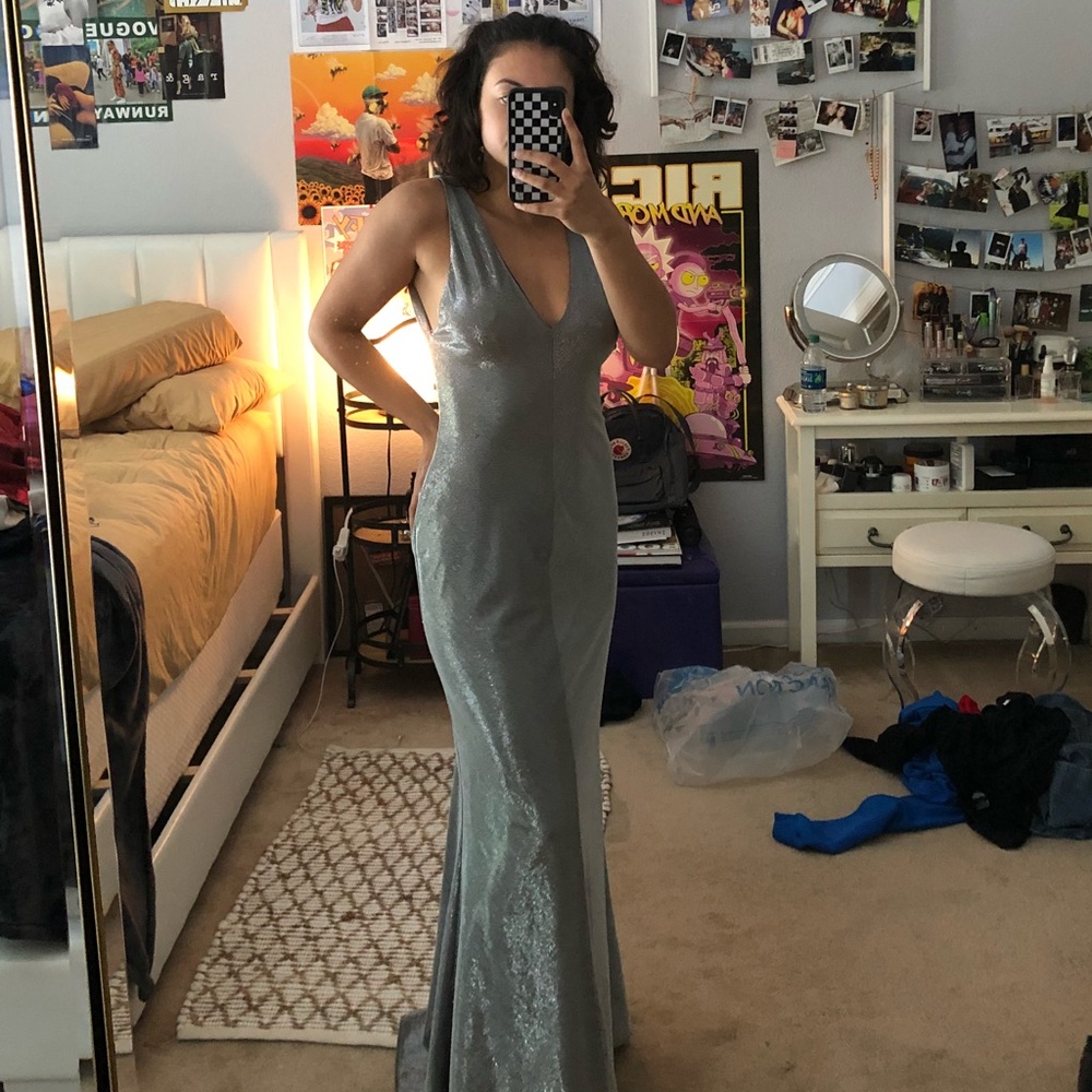 Silver prom dress